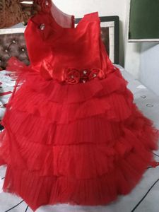 Heavy Frill Frock Party Wear