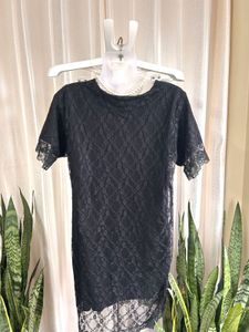 Imported Black Lace Tshirt dress
