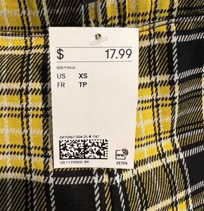 imported flared yellow plaid trouser