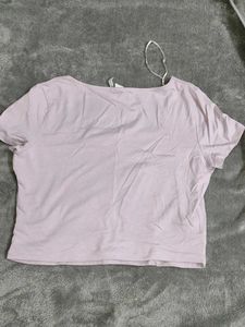 Cute Pink Square Neck Top (Double layer to