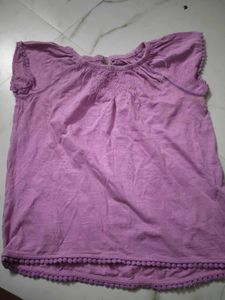 Purple Tunic Top with Pom