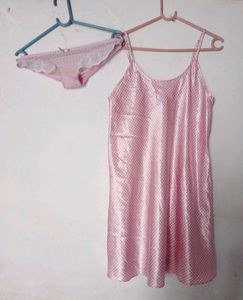 Pink Satin Nightsuit