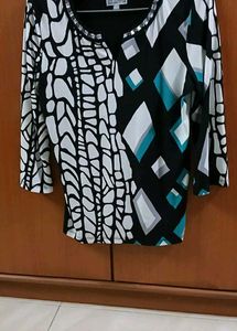 Stylish Geometric Print Top - L Size