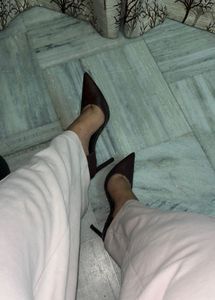 MANGO CROC COFFEE BROWN Stiletto Heels