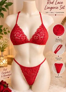 combo of 2 Red Lace Lingerie Set