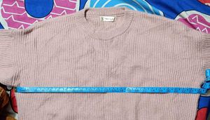 Light Pink Knit Fluffy Pullover Sweater