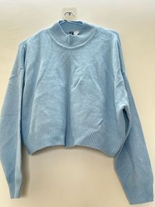 H&amp;M Women Blue Solid Acrylic Jumper