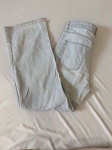 Light Wash Distressed Wide Leg Jeans