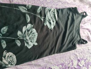 Black Rose Print Maxi Dress