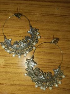 Boho Oxidised Jhumka Earrings Set