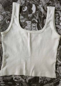 White Ribbed Knitted Tank Top! ⛄