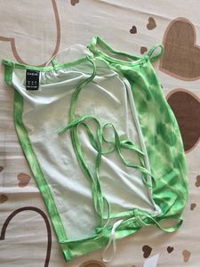 Green Tie-Dye Crop Top