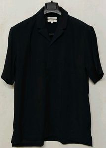 Men's Navy Blue Short Sleeve Button-Up T Shirt