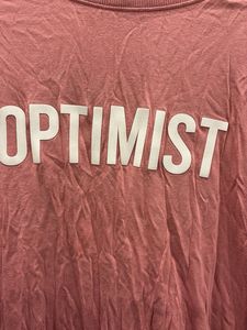 Pink "Optimist" Graphic T-Shirt