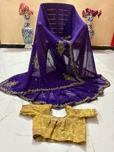 Purple handwork Saree