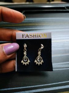 White Stone Earrings