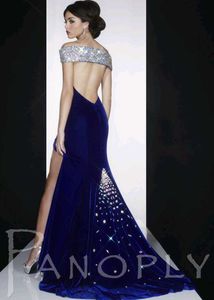 Elegant Blue Velvet Gown