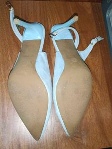 Baby blue suede heels