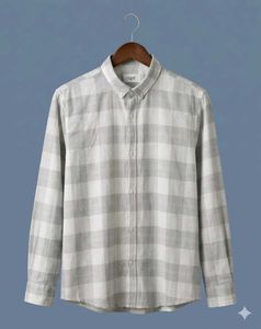 Oversized vintage check shirt size(L)