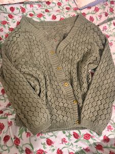 y2k/downtown Cozy Green Knit Cardigan