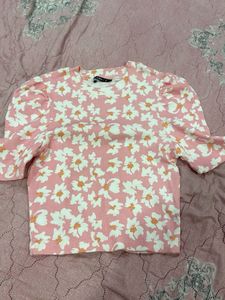 Floral Print Puff Sleeve Top