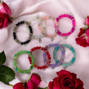 Colorful Beaded Bracelets with Charms