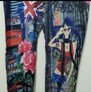 ColorFuel multicolour floral printed legging jegging