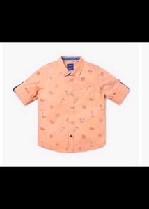 Boys Blue Car Print Shirt