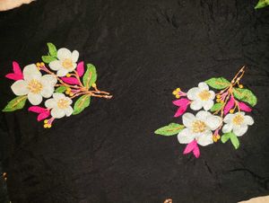 Black Kurti with Floral Embroidery