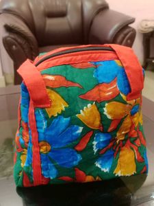 Quilted Floral Print Clutch Bag