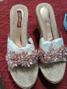 Sparkling Embellished Wedge Heels
