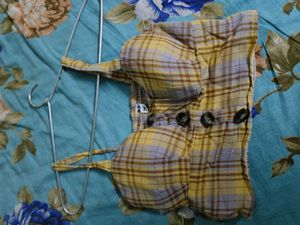 yellow Checkered Cropped top