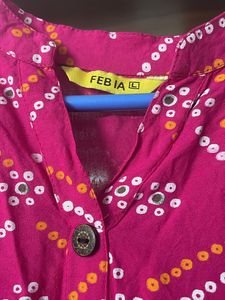 Pink Peplum Short Kurti