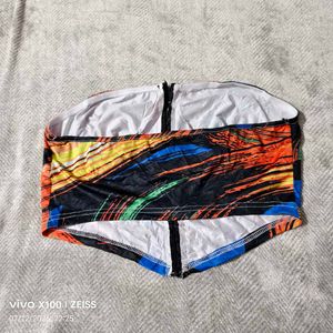 33127. Vibrant Abstract Print Tube Top