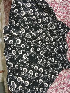 Mini Rayon Black Colour With White Printed Skirt
