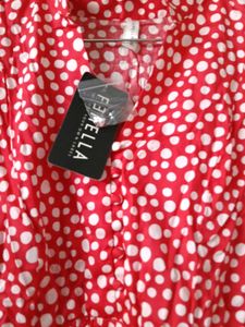 FEMELLA Red &amp; White Polka Dot Dress