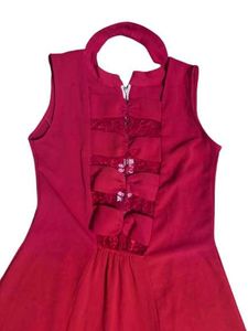 Chic Red Zipper Dress