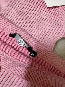Pink Ribbed Cropped Top