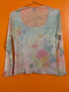 Sheer Floral Long Sleeve Top