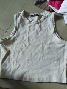 Basic Beige Sleeveless Tank Top