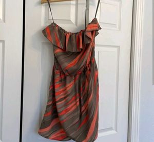 Floral Striped Ruffle Dress🤎