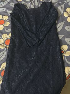 Elegant Navy Lace Kurta