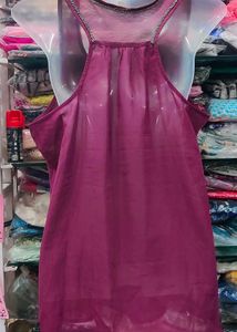 Chic Burgandy Sleeveless Top with Pocket