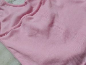 Light Pink Ribbed Halter Top