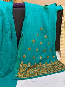 shinney soft fabric handwork dress