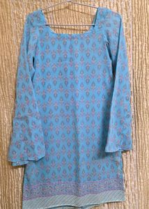 Light Blue Printed Kurta