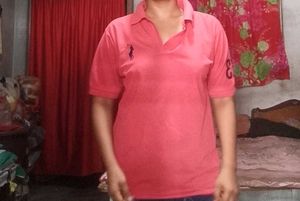 Coral Polo T-Shirt with Logo