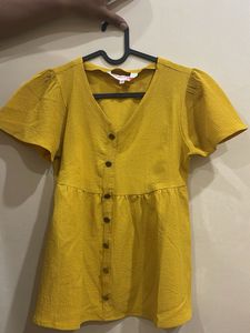 Trendy Yellow Textured Top