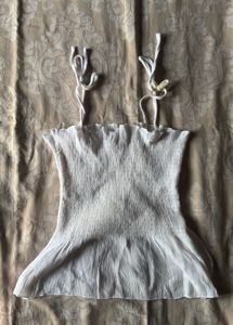 Sheer White Smocked Camisole Top