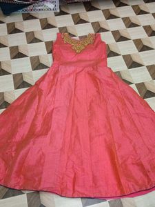 Elegant Coral Ethnic Gown